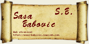 Saša Babović vizit kartica